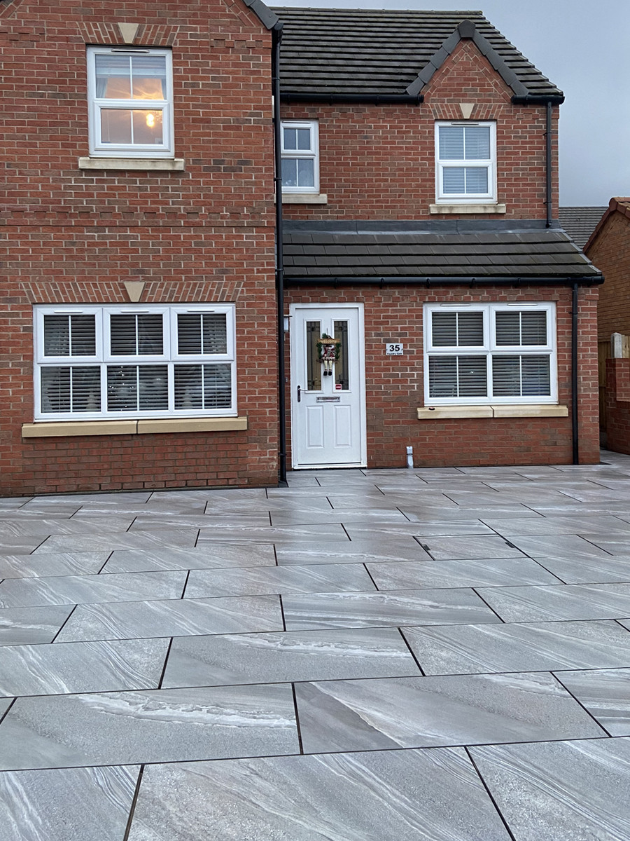 Esparada Grigio Marble Effect Outdoor Porcelain Paving Slabs - 900x600 Pack