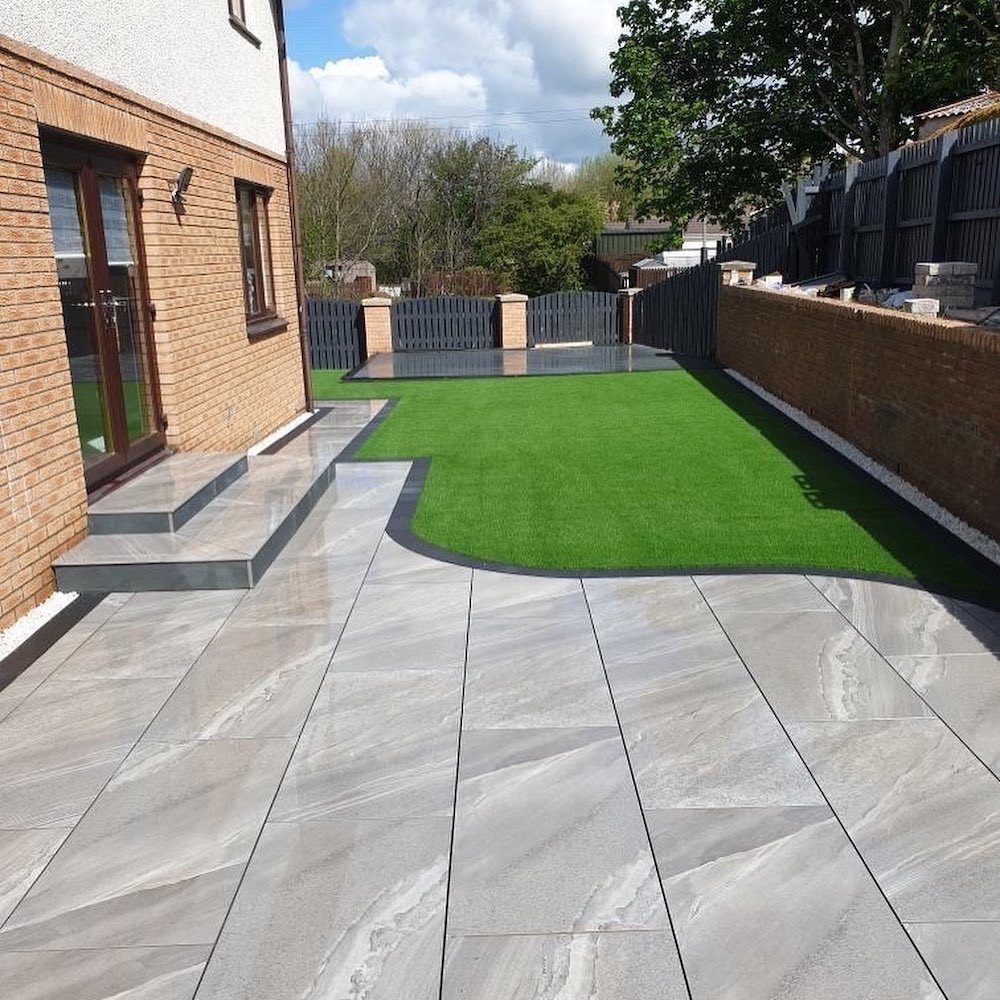Esparada Grigio Marble Effect Outdoor Porcelain Paving Slabs - 900x600 Pack