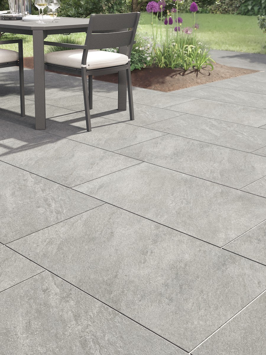 Argento Gris Virtue Vitrified Porcelain Paving Slabs - 900x600 Pack