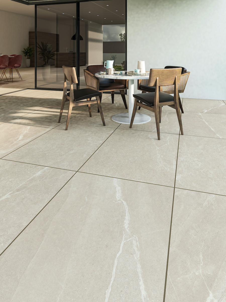 Roca Beige Slate Effect Outdoor Porcelain Paving Slabs - 900x600mm