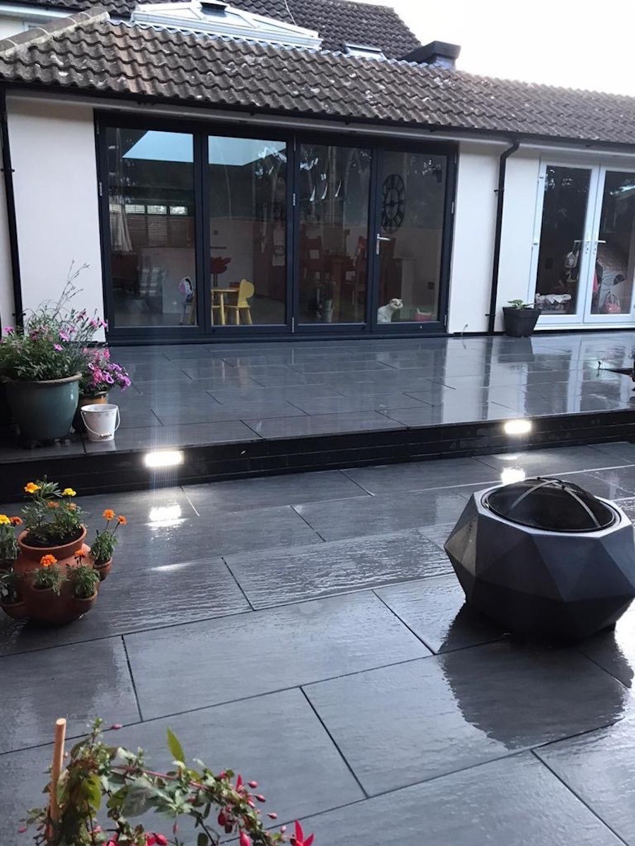 Ardesia Nero Virtue Vitrified Porcelain Paving Slabs - 900x450 Pack