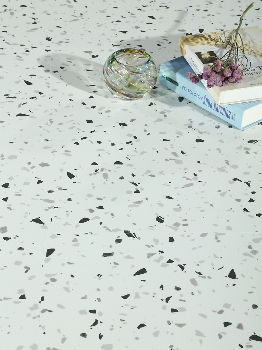 Arezzo White Terrazzo Click LVT - 950x475mm