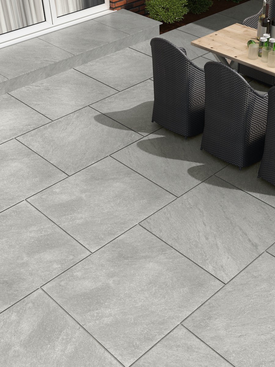 Argento Gris Virtue Vitrified Porcelain Paving Slabs - 600x600 Pack