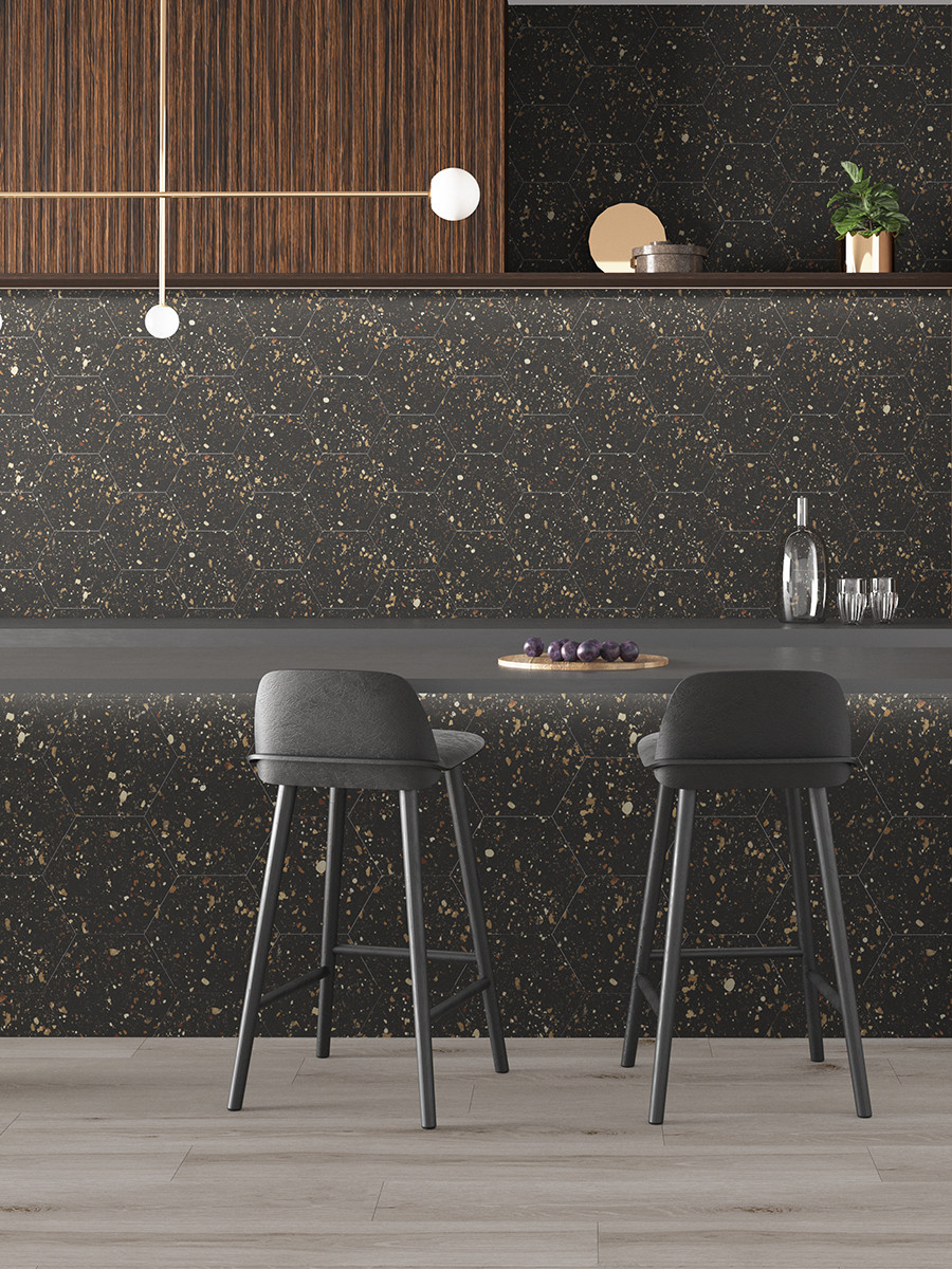 Arousa Nero Terrazzo Tile - 258x290mm