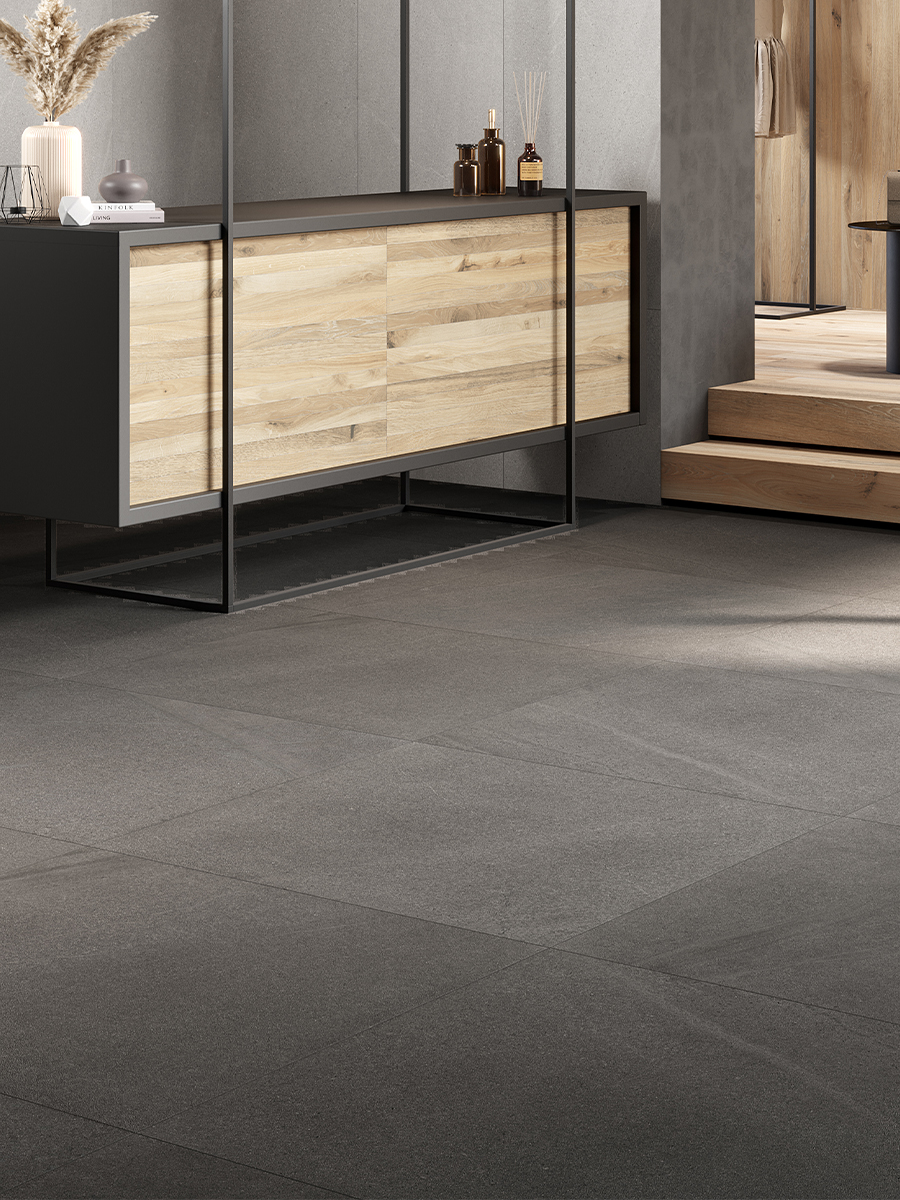 Baltic Dark Grey Porcelain Tile - 1000x1000mm
