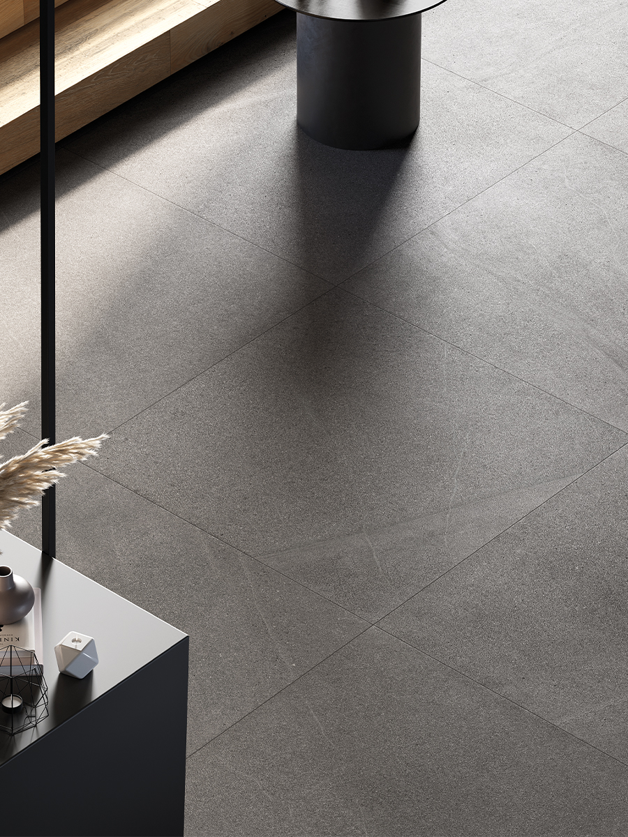 Baltic Dark Grey Porcelain Tile - 1000x1000mm