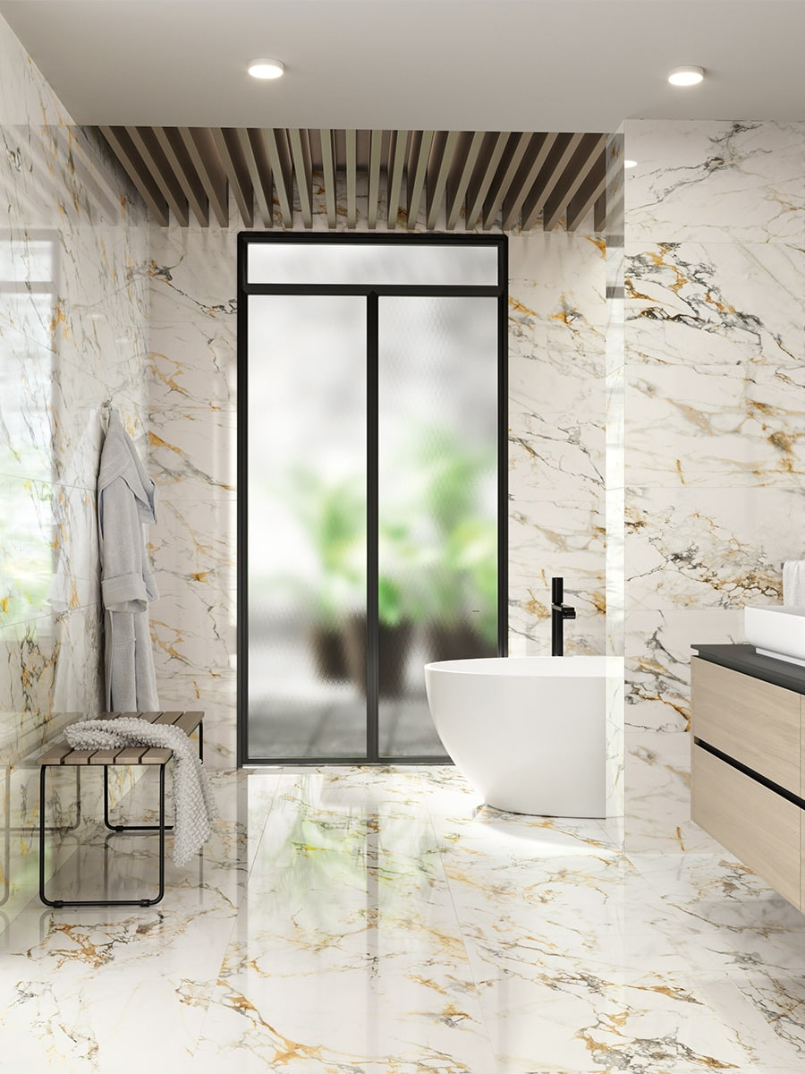Bellagio Gold Porcelain Tile - 1200x600mm