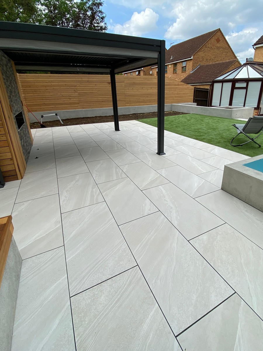 Verona Bianco Outdoor Porcelain Paving Tiles - 900x600x20mm