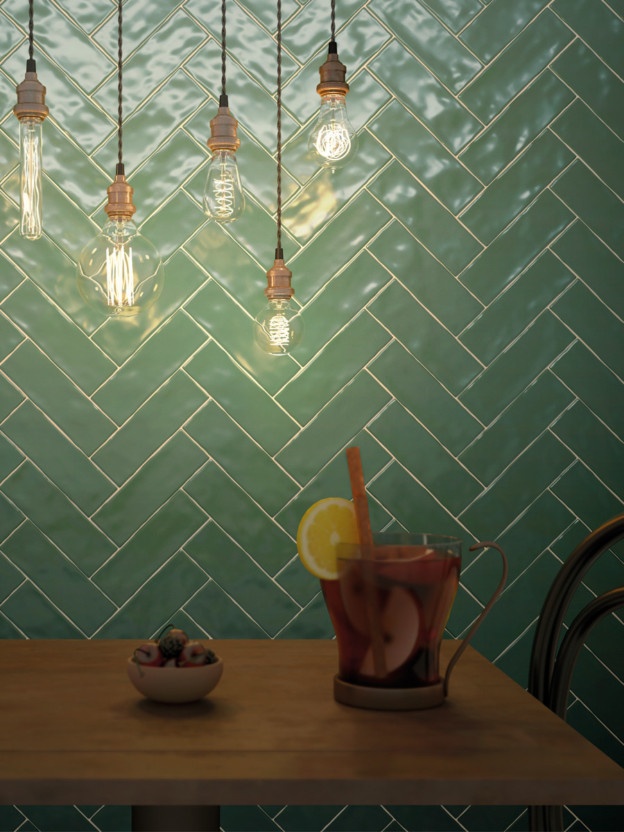 Boston Green Gloss Wall & Floor Tile - 65x200mm