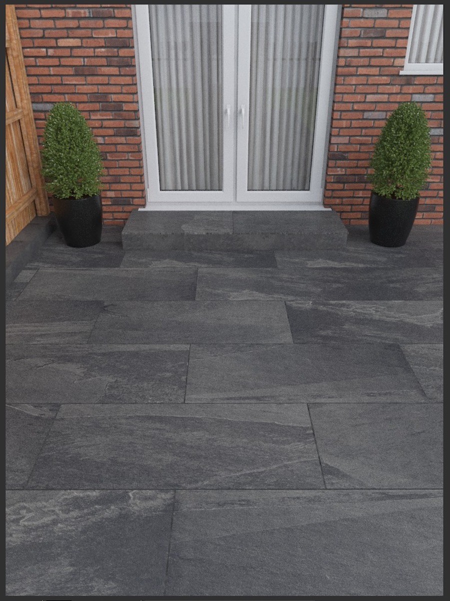 Brazil Slate Effect Vitrified Porcelain Paving Slabs - 900x600 pack