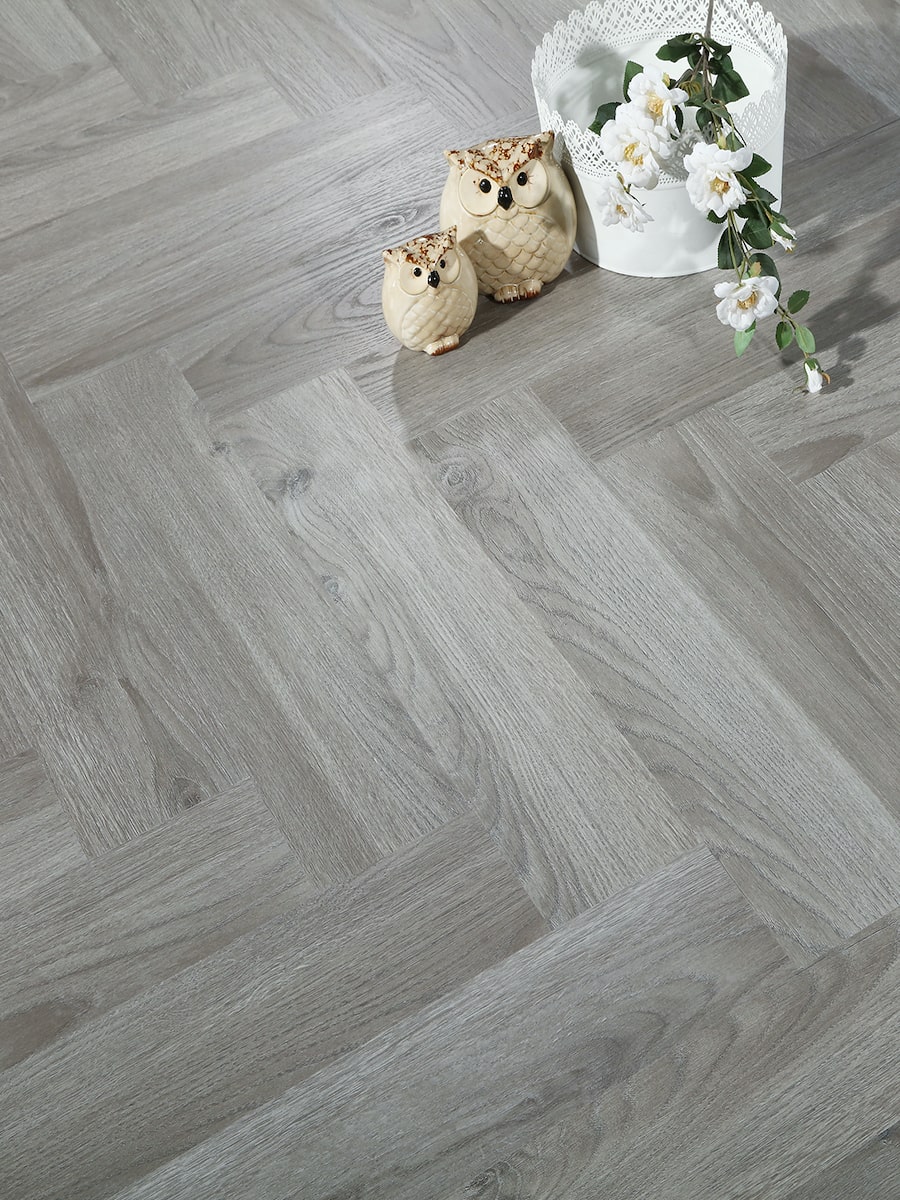 Chateau Grey Herringbone Click LVT - 640x128mm