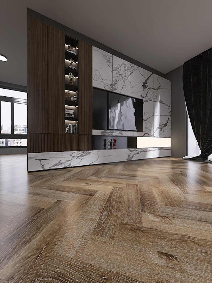 Chateau Oak Herringbone Click LVT - 640x128mm
