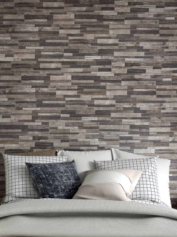 Dark Wood Split Face Effect Outdoor Porcelain Wall Tiles - 150x610x7-11(mm)