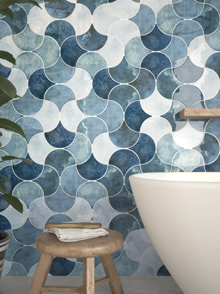 Drop Lapis Gloss Wall Tile - 152x172mm