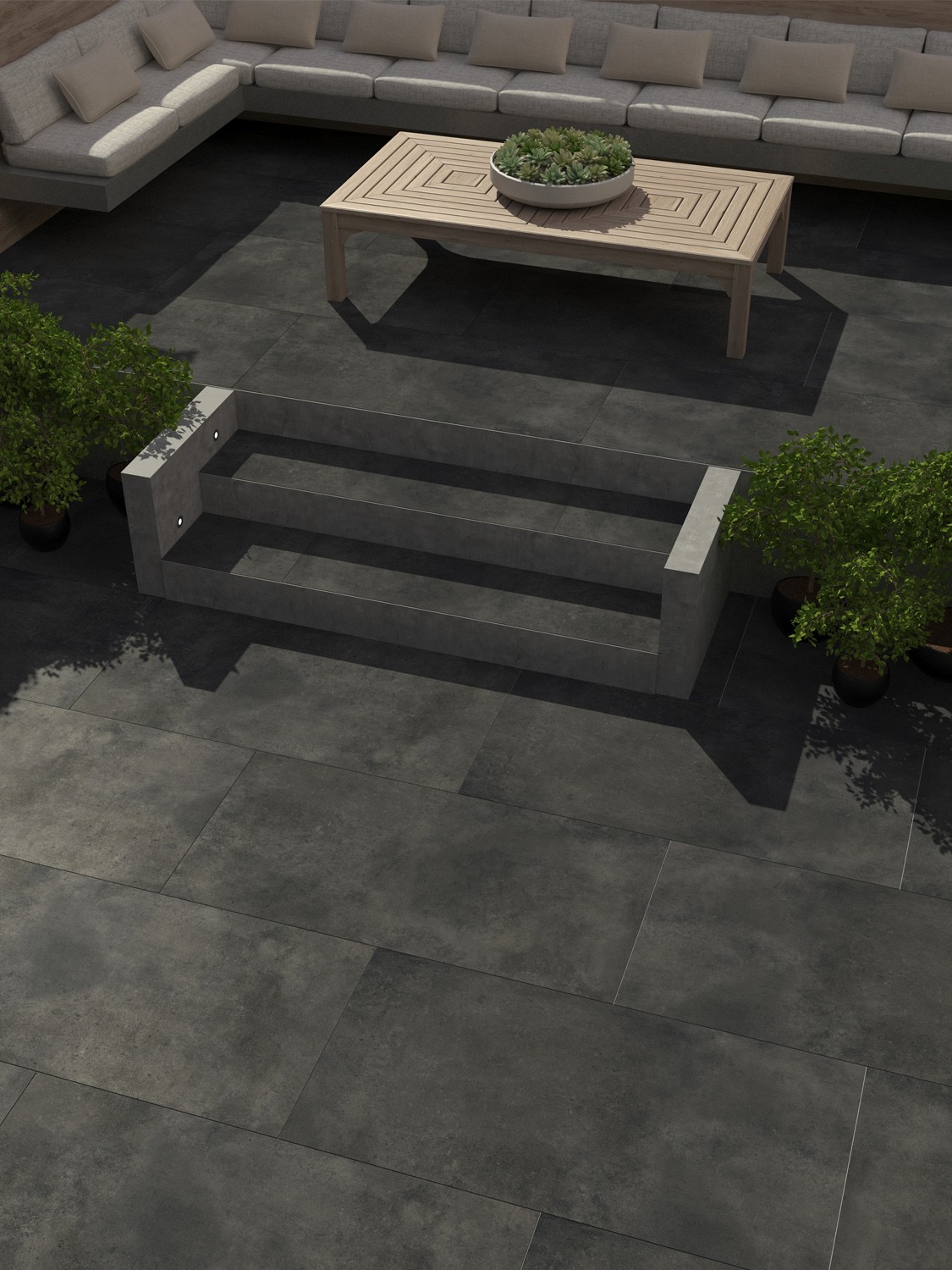 Eclipse Ash Virtue Vitrified Porcelain Paving Slabs - 1200x600 Pack