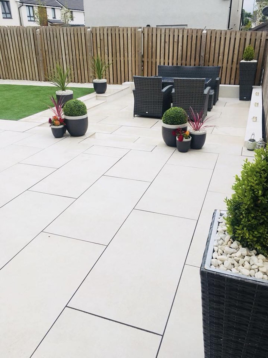 Eclipse Ivory Virtue Vitrified Porcelain Paving Slabs - 1200x600 Pack