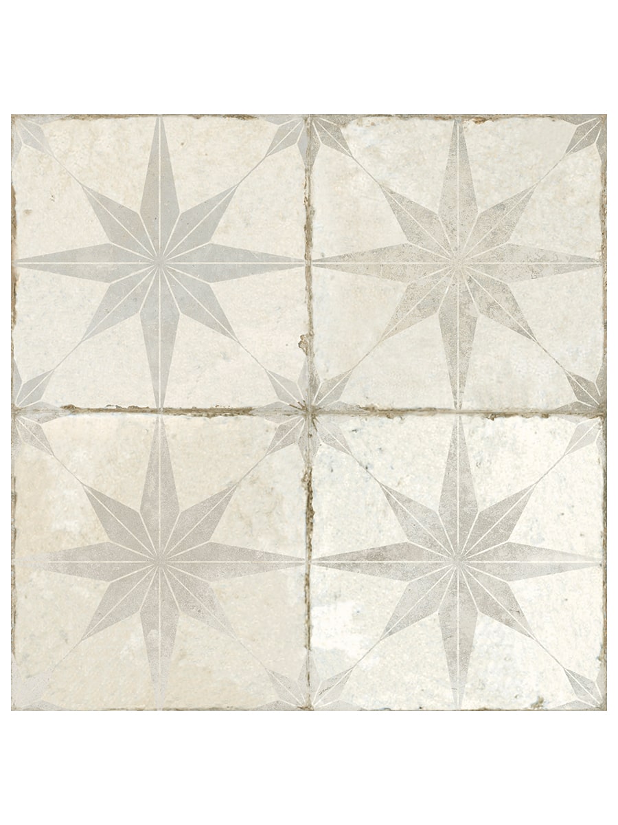 Estrella White Star Pattern Tile - 450x450x9.5mm