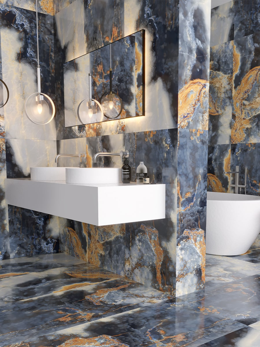 Eternal Blue Italian Porcelain Tiles - 1200x600x9mm