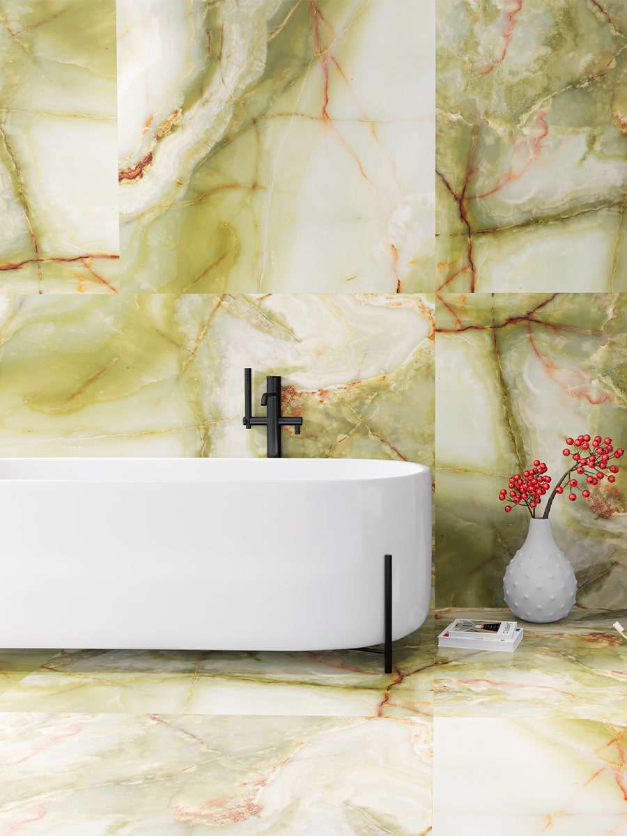 Eunoia Verde Onyx Porcelain Tile - 1200x1200mm