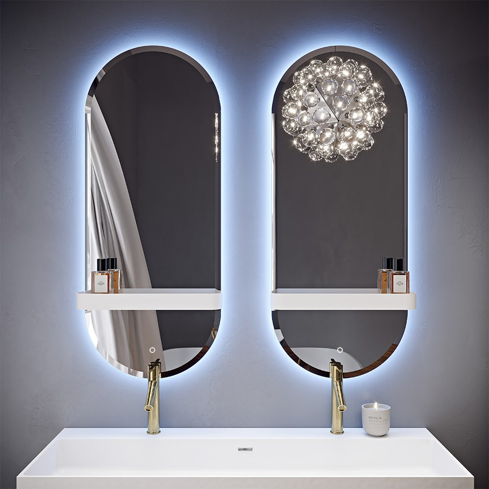 Florence Italian Vanity Unit With Stone Basin & LED Mirrors (MATT GRAPHITE 1200MM)