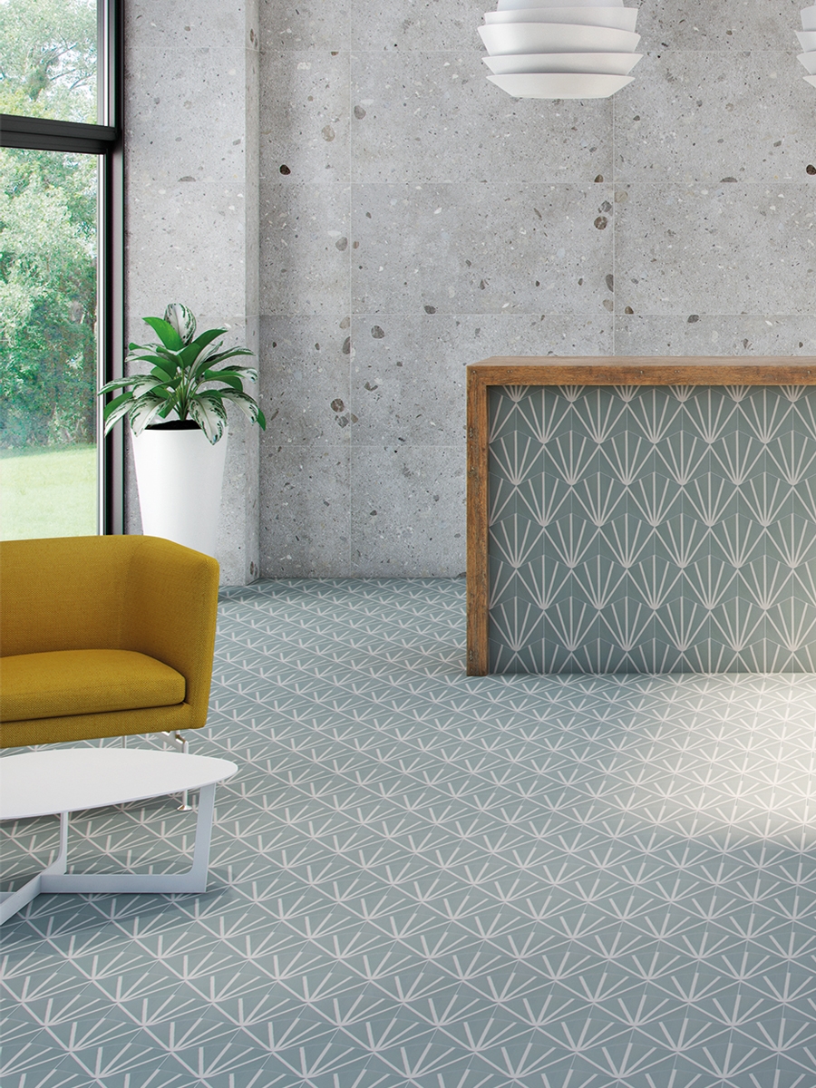 Mirage Aqua Hexagon Wall & Floor Tiles - 198x228mm