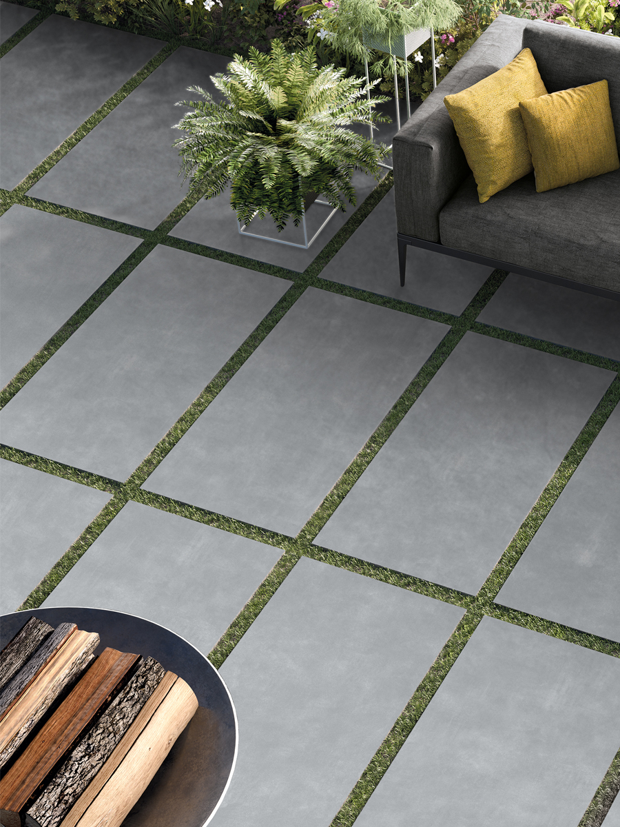 Milano Grey Virtue Outdoor Porcelain Paving Slabs - 900x600 Pack