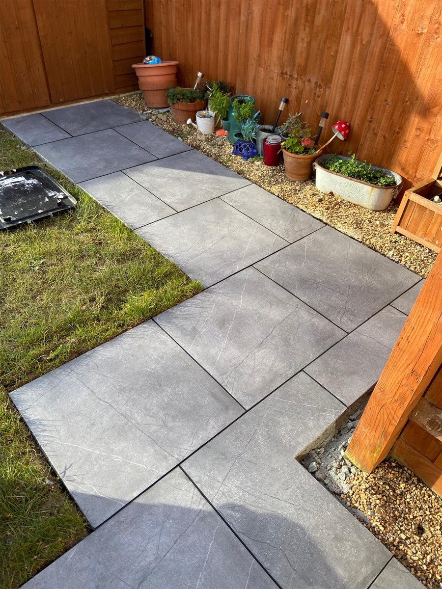 Marmo Anthricita Marble Effect Outdoor Porcelain Paving Slabs - 600x600 Pack