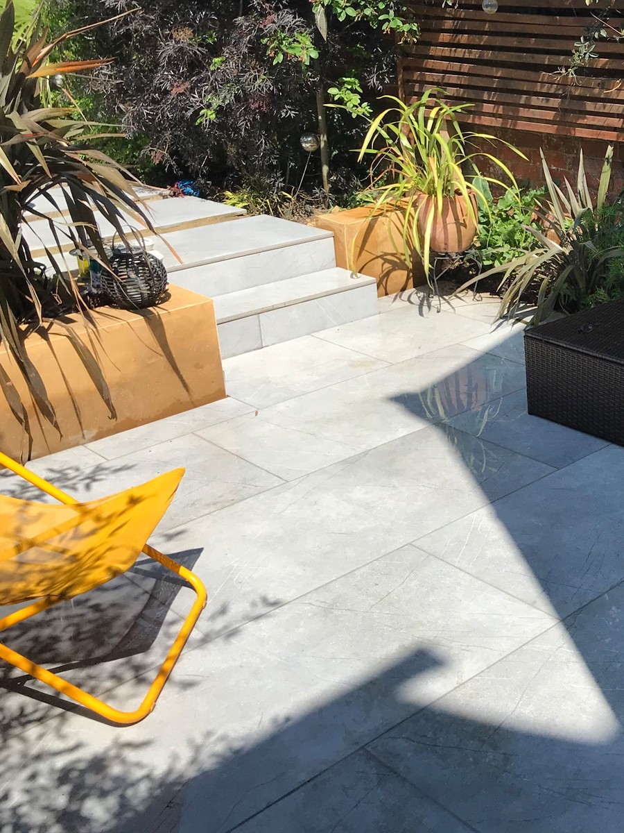 Marmo Gris Marble Effect Outdoor Porcelain Paving Slabs - 1200x600 Pack