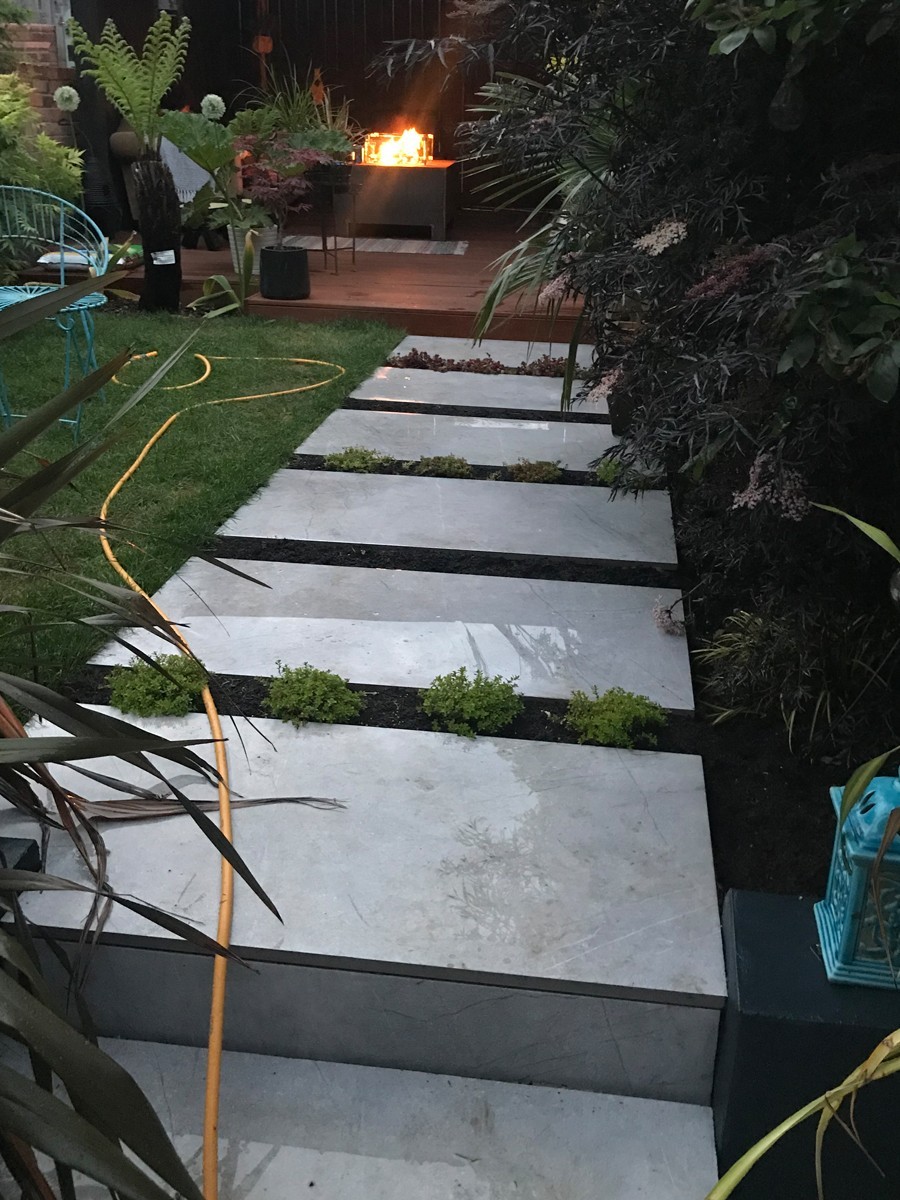 Marmo Gris Marble Effect Outdoor Porcelain Paving Slabs - 1200x600 Pack