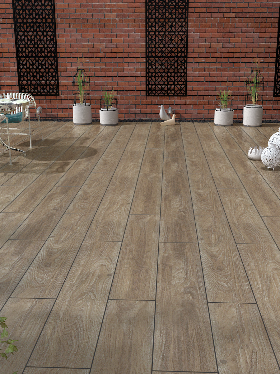 Cedar Oak Wood Virtue Vitrified Porcelain Paving Slabs- 1200x300 Pack