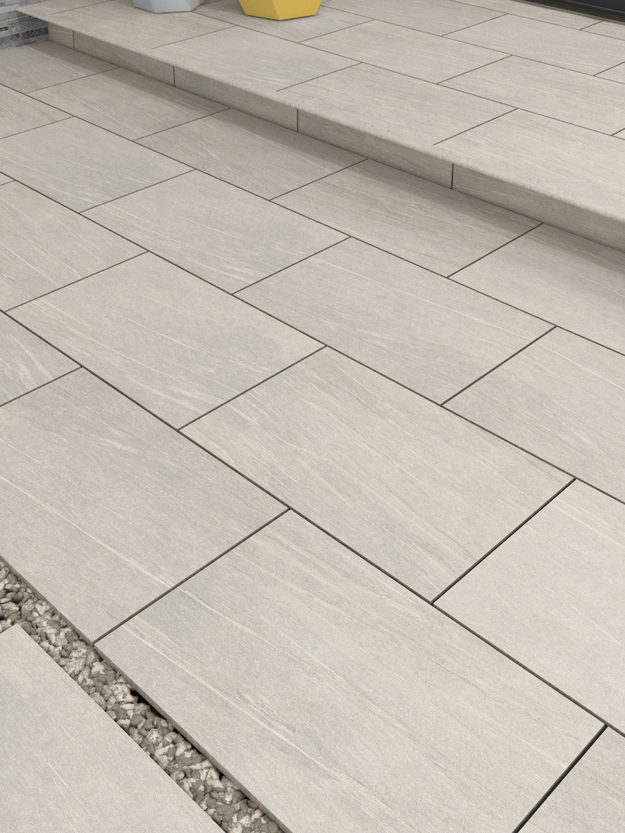 Pietra Pearl Outdoor Porcelain Slabs - 900x600x20mm