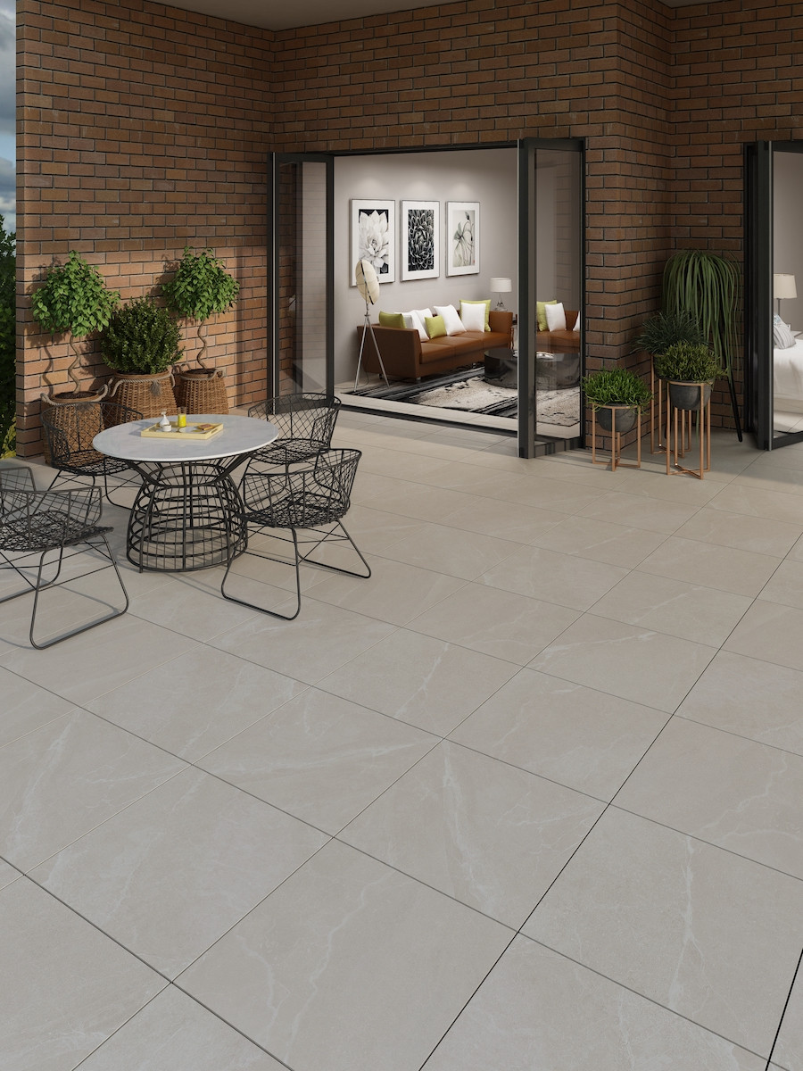 Roca Beige Outdoor Porcelain Paving Slabs - 595x595mm