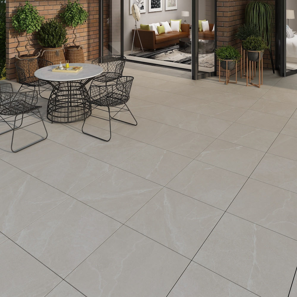 Roca Beige Outdoor Porcelain Paving Slabs - 595x595mm