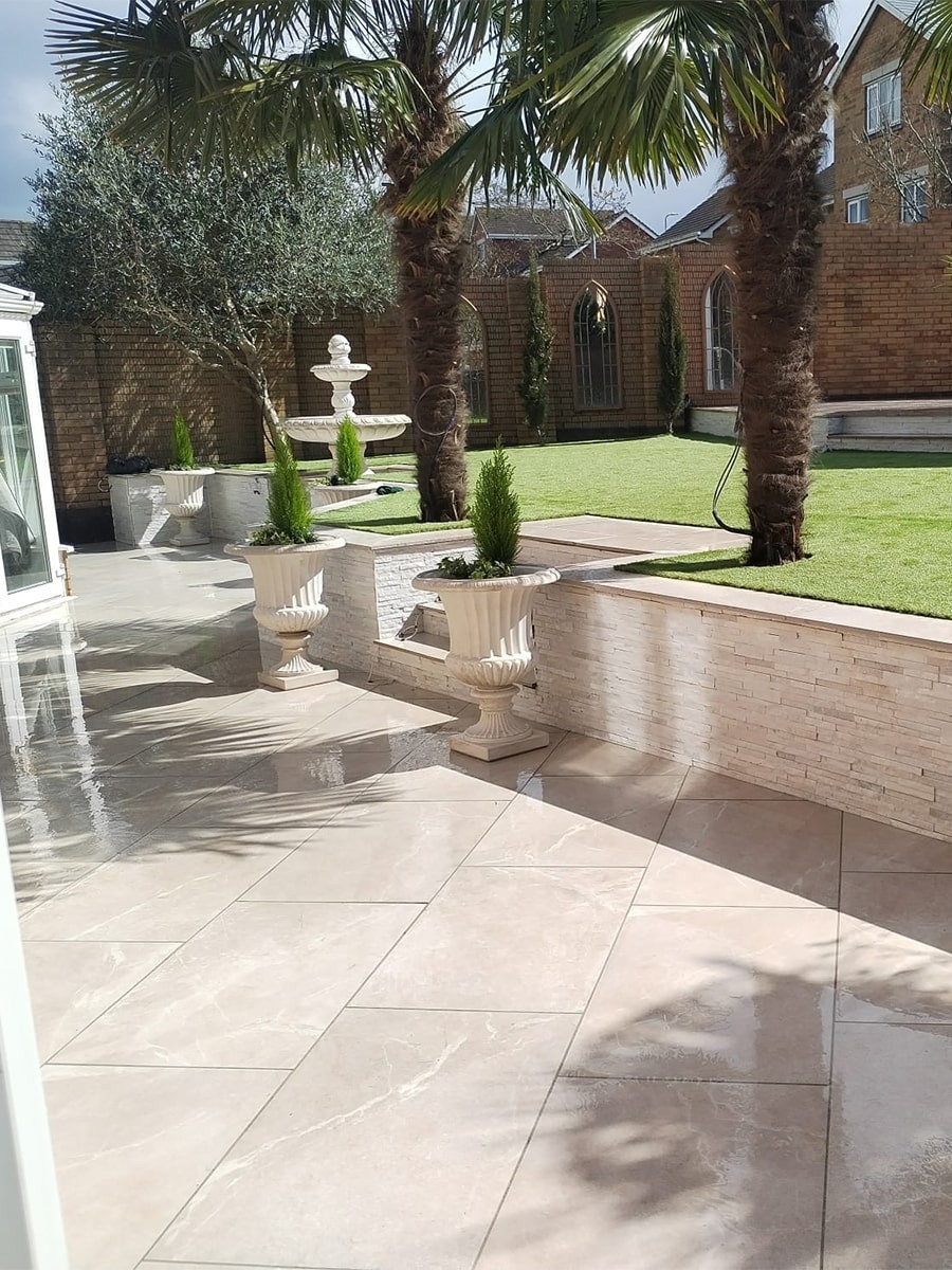 Roca Beige Slate Effect Outdoor Porcelain Paving Slabs - 900x600mm