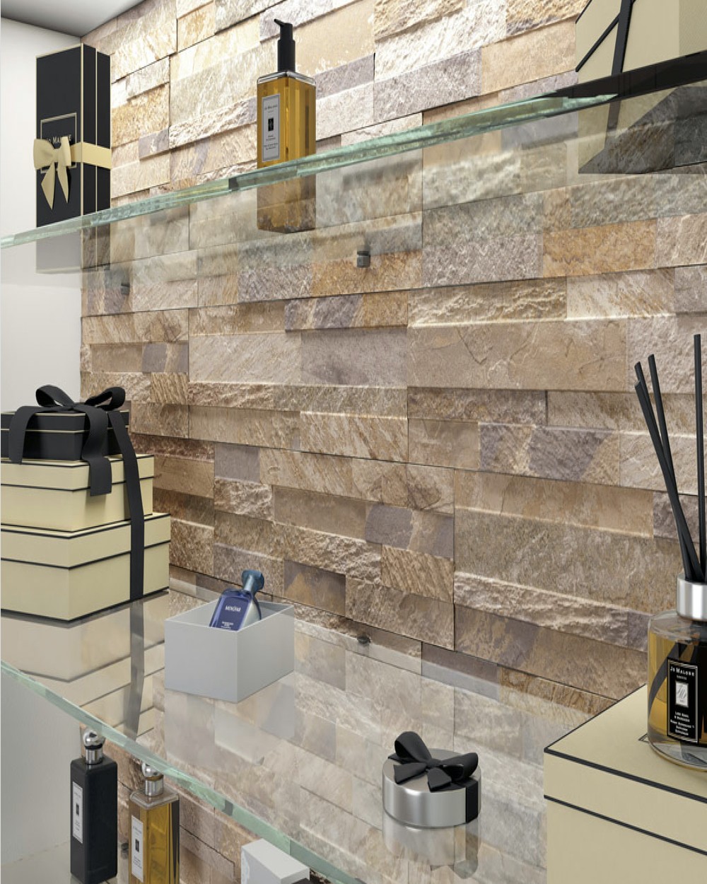 Beige Slate Split Face Effect Outdoor Porcelain Wall Tiles - 150x610x7-11(mm)