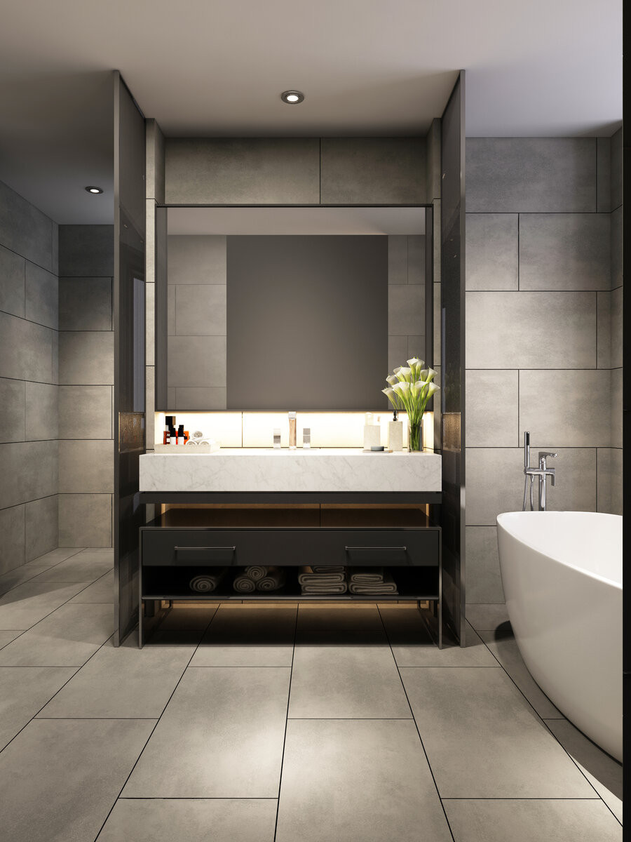 Concrete Nero Anti Slip Tile - 800x400x9.5mm