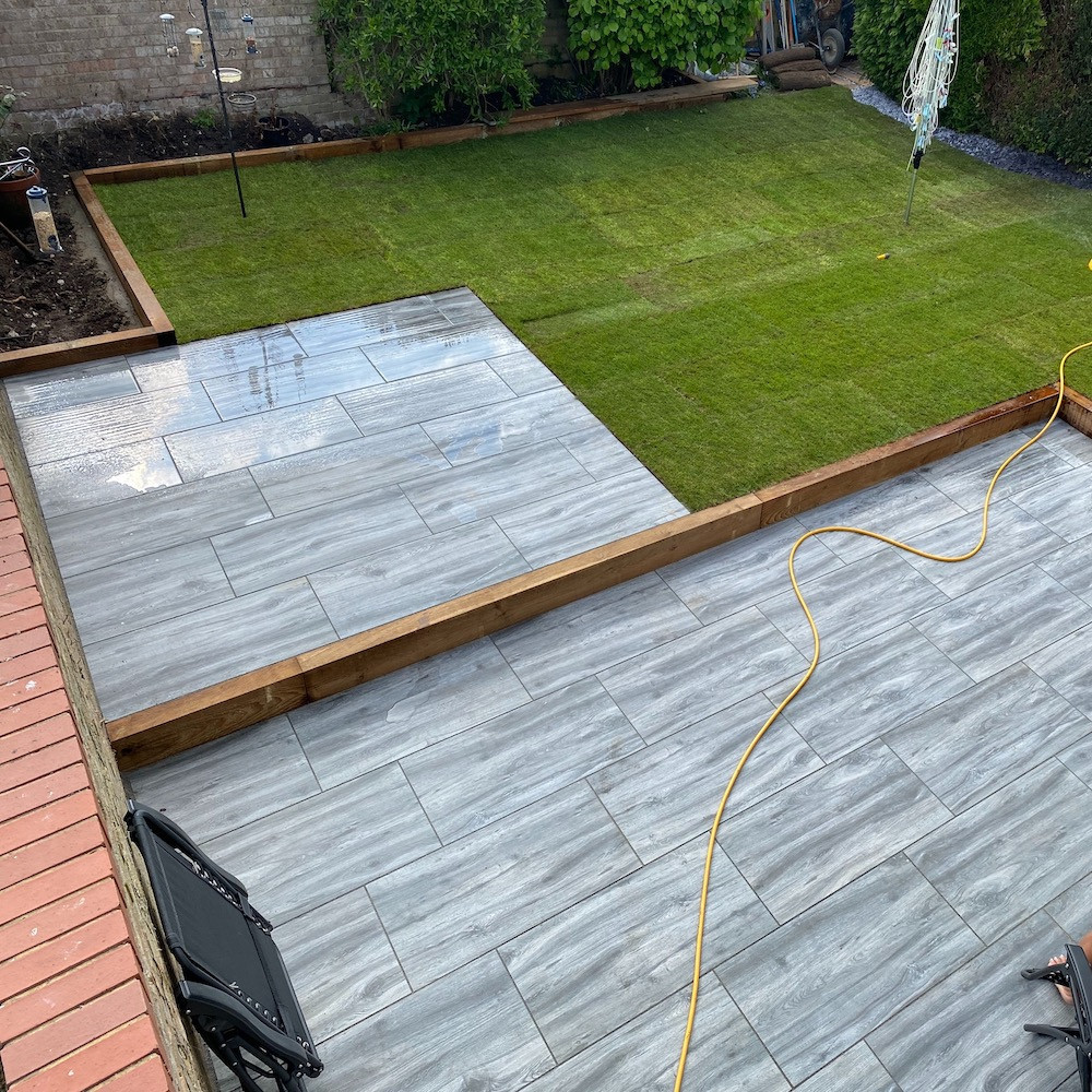 Silver Grey Wood Effect Virtue Vitrified Porcelain Paving Slabs - 900x450 Pack