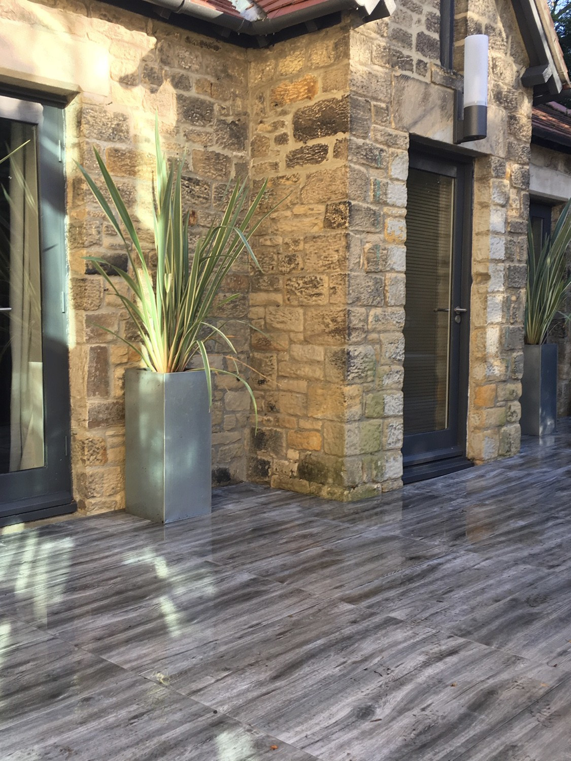 Silver Grey Wood Effect Virtue Vitrified Porcelain Paving Slabs - 900x450 Pack