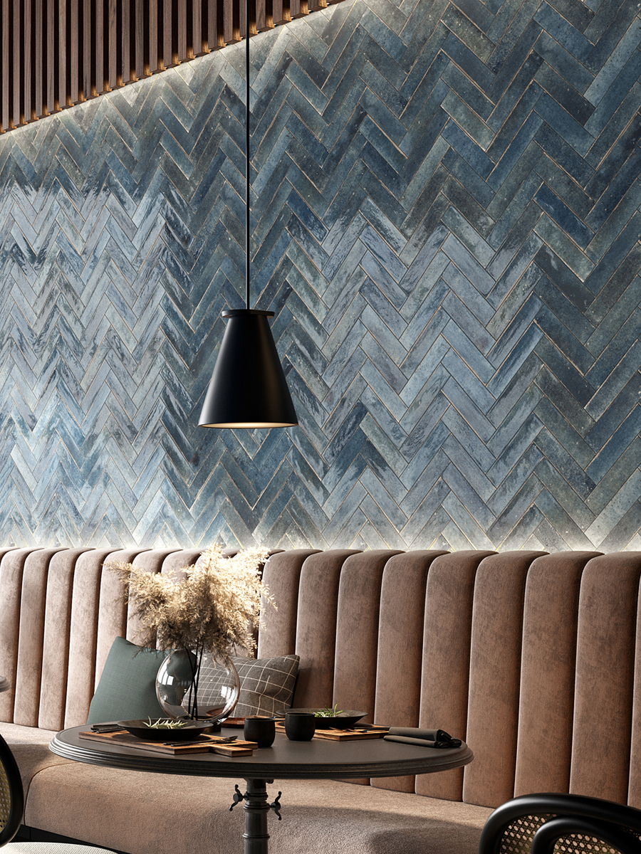Soho Blu Luxury Italian Gloss Wall Tile - 60x250(mm)