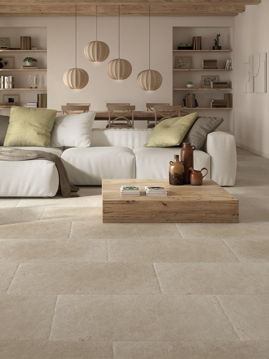 Texas Sand Antique Chiselled Edge Porcelain Tile - 900x600x9.5mm