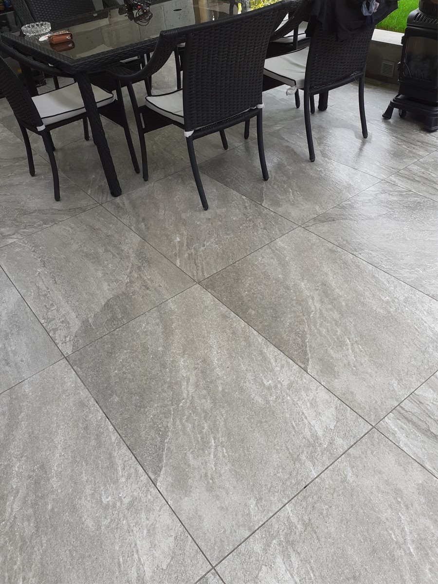 Valencia Grey Virtue Vitrified Porcelain Paving Slabs - 900x600 Pack
