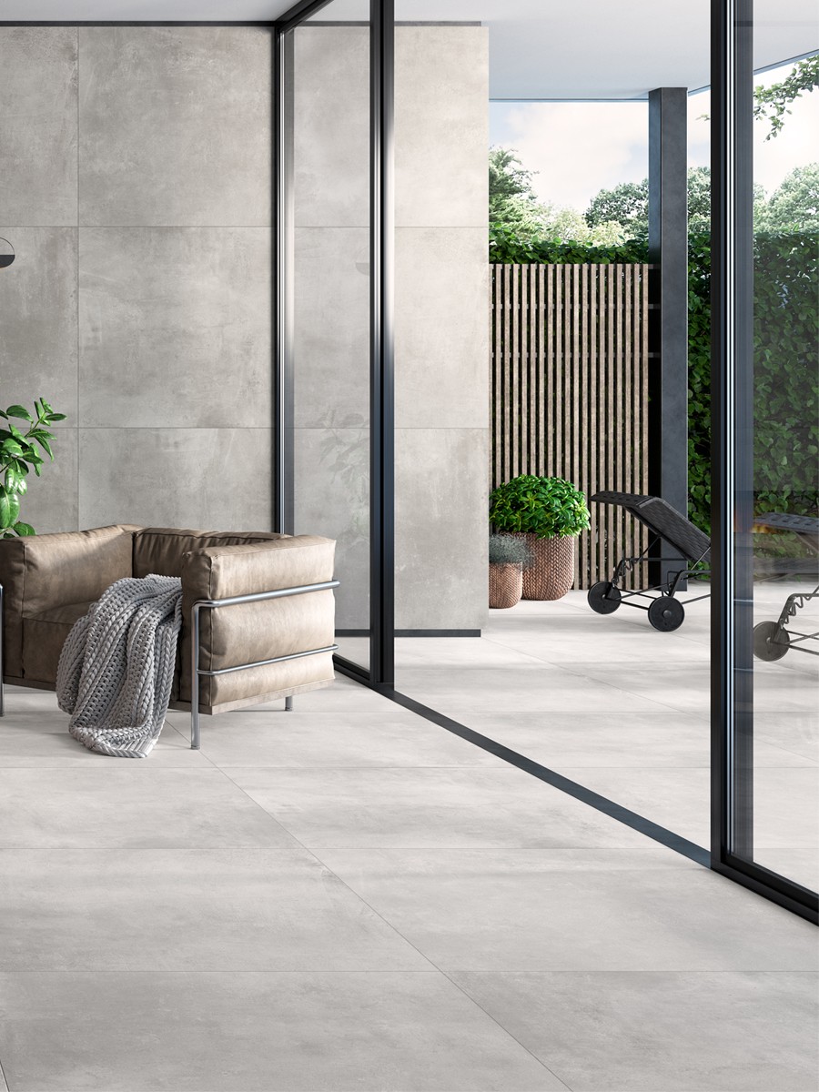 Volcano White XXL Outdoor Porcelain Paving Slabs - 1000x1000 Pack
