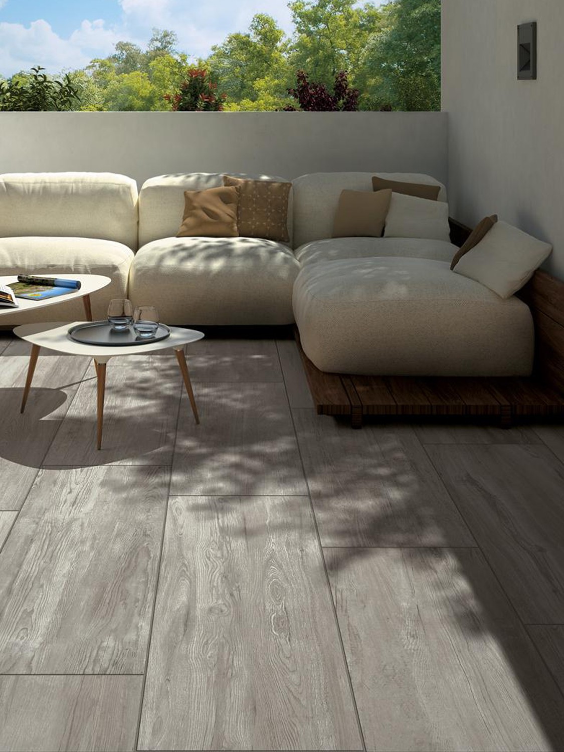 Oak Wood Effect Virtue Vitrified Porcelain Paving Slabs - 900x450 Pack