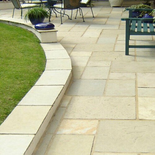 Tandur Yellow Limestone Paving Slabs - Mix Size Patio Pack
